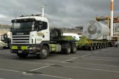 Scania And Windfarm Turbines.  Auckland