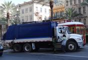 New Orleans 1-8-2017. [trash Truck Kisses Trolley]