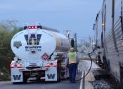 Tuscon Arizona.refuelling Amtrak train. 3-8-2017.