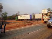 Trucks Turned Back.heading Away From Bush Fire.