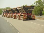 road train .Joining The Stuart Hi-way.30 Kms.from Darwin.