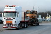 Scania With Excavator And British Car