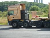 8x4 Scania And 4 Axle Trailer.