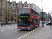 A Transdev bus outside The Houses Of Parliament, London, 30/5/08